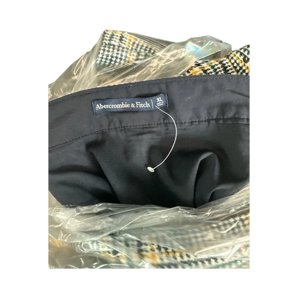 Abercrombie & Fitch Plaid Mini Skirt XL Wool Blend Preppy Y2K Academia Zip NWOT